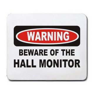 Horse Riding Rules: A sign that says "Warning: Beware of the Hall Monitor"