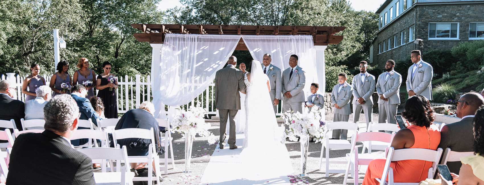 wedding ceremony at Pocono Manor